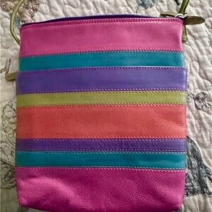 iLi All Leather multi color cross body bag
